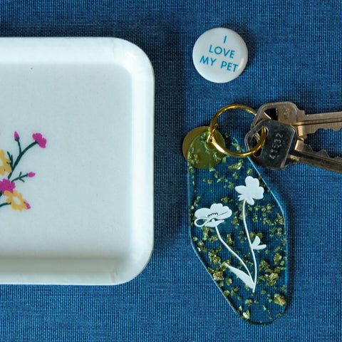 Buttercup Floral Press Key Tag