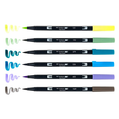 Landscape Dual Brush Pens, Set of 6