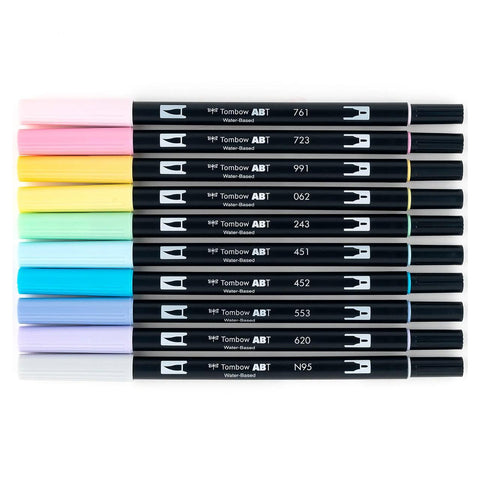 Pastel Dual Brush Pens, Set of 10