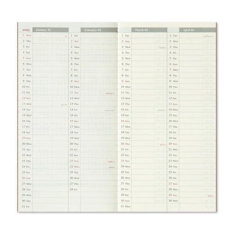 TRAVELER'S notebook, Regular Size, 2025 Diary (Weekly Vertical)
