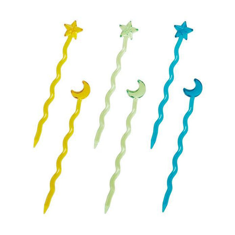Wavy Star + Moon Food Picks