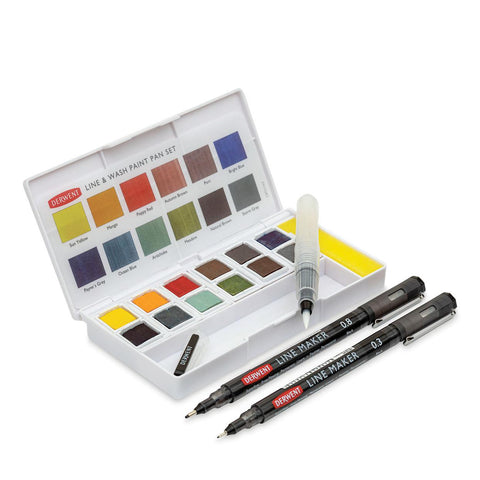 Derwent Line + Wash Paint Pan Set