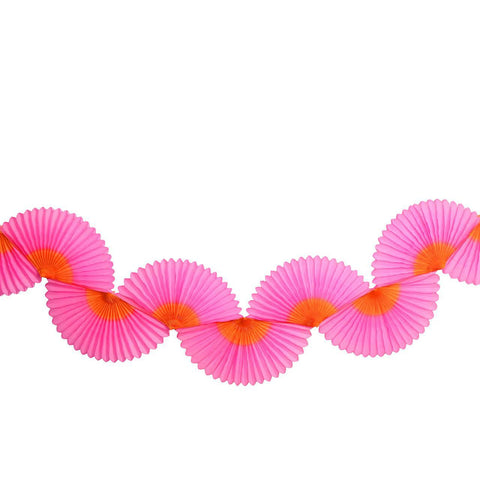 Pink + Orange Two-Tone Fan Garland