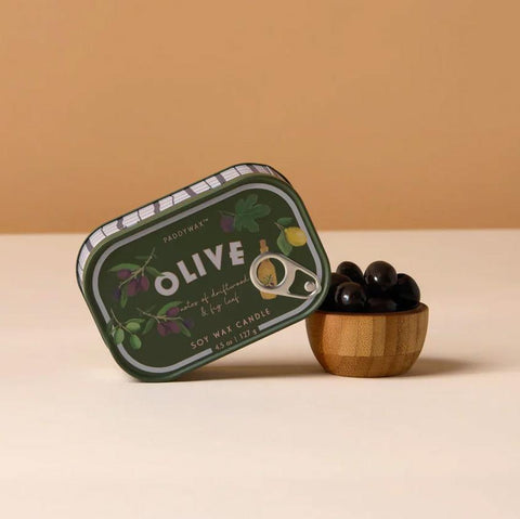 Olive Bistro Tin Candle