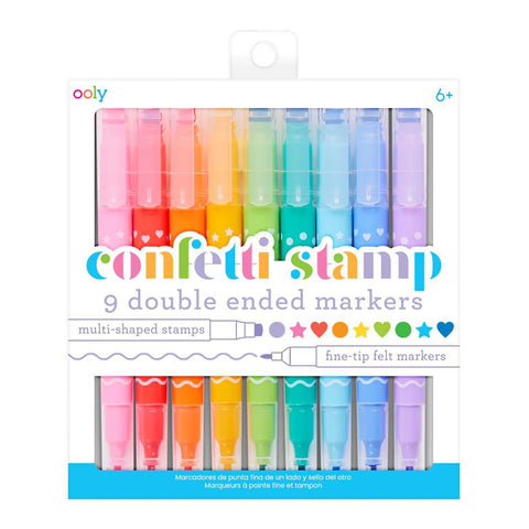 Confetti Stamp Double-Ended Markers Set