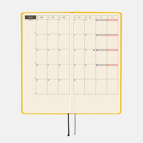 Full Moon Yellow Hobonichi Techo Weeks 2026 Planner