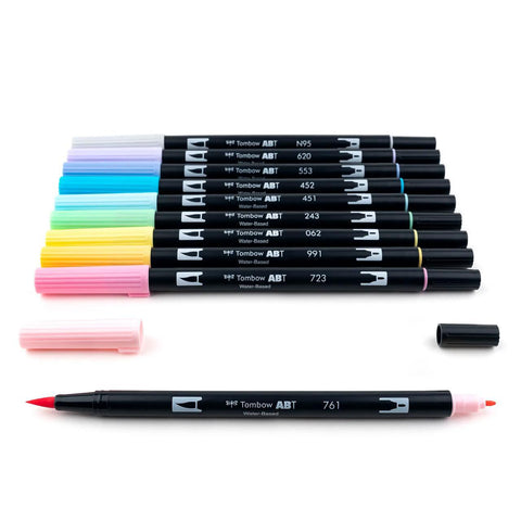 Pastel Dual Brush Pens, Set of 10
