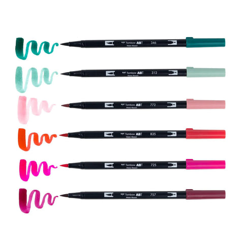 Very Berry Dual Brush Pens, Set of 6