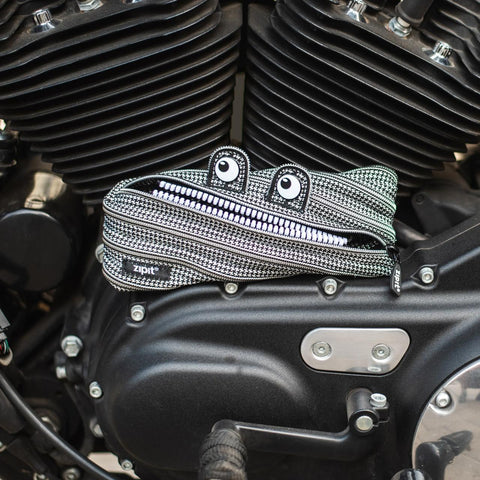 Black + Silver Monster Zipper Pouch