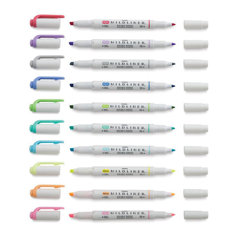 MILDLINER Dual-Tip Creative Highlighters, Set of 10 Colors
