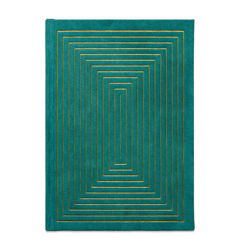 Green Linear Boxes Suede Journal