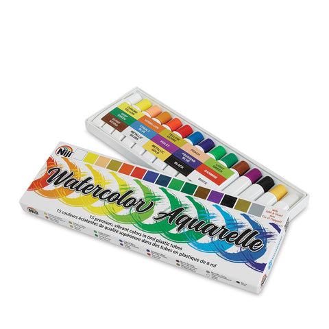 Niji Premium Aquarelle Watercolors, 15 Color Set