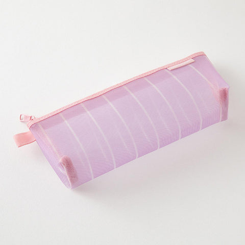 Stripe Purple Mesh Pen Case