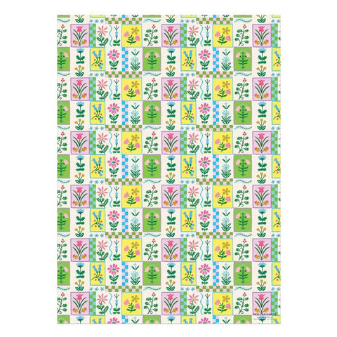 Retro Flowers Wrap Roll