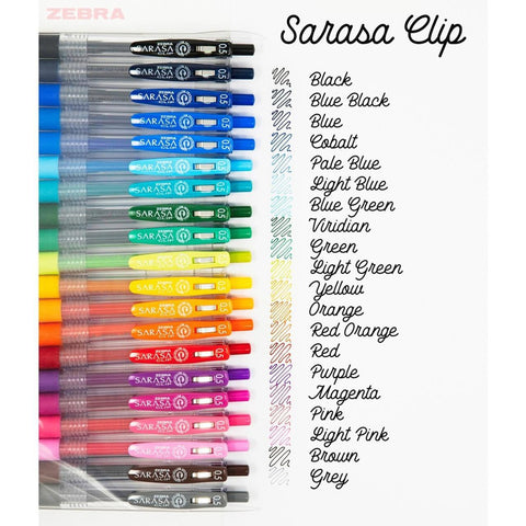 Sarasa Clip Gel Pens, Set of 20