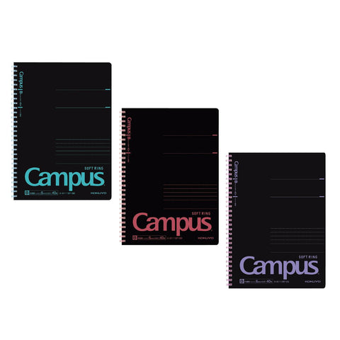 Black Soft Ring Campus Notebooks