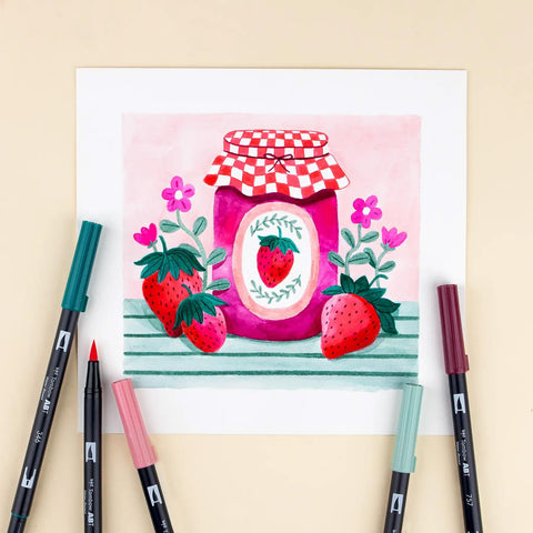 Very Berry Dual Brush Pens, Set of 6