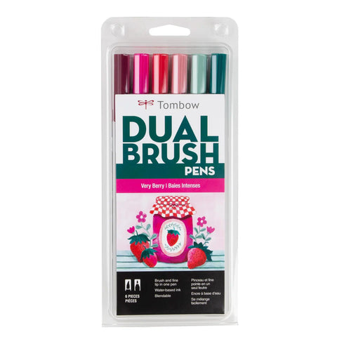 Very Berry Dual Brush Pens, Set of 6