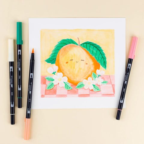 Just Peachy Dual Brush Pens, Set of 6