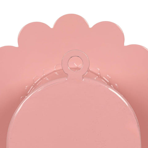 Pink Scalloped Edge Metal Wall Shelf