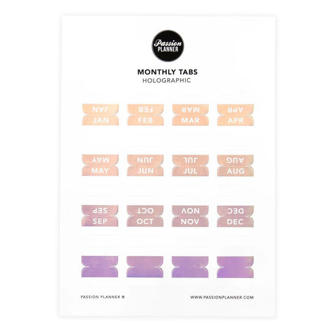 Passion Planner Monthly Tabs