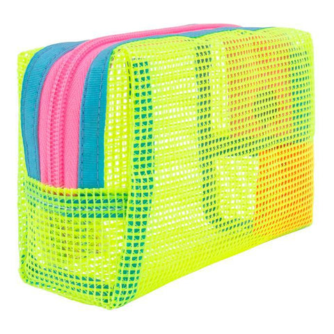Mesh Chubby Zip Pouch, Zest
