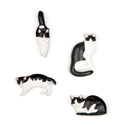 Tuxedo Cat Magnets Set