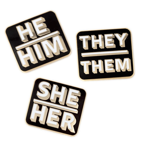 Pronoun Enamel Pins