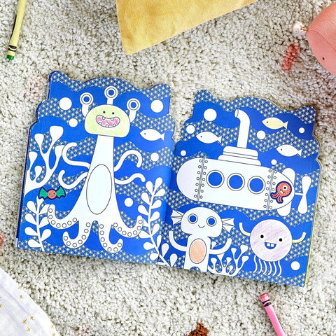 Monsters Coloring Book + Stickers