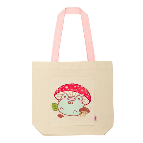 Friend the Frog Embroidered Canvas Tote Bag