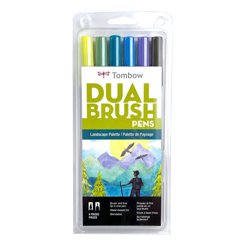 Landscape Dual Brush Pens, Set of 6