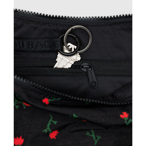Medium Nylon Crescent Bag: Painted Wildflower