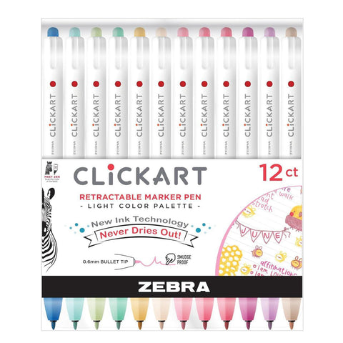 CLiCKART Marker Pen Set, Light Colors