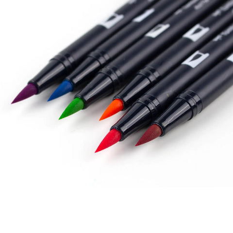 Bright Dual Brush Pens, Set of 6