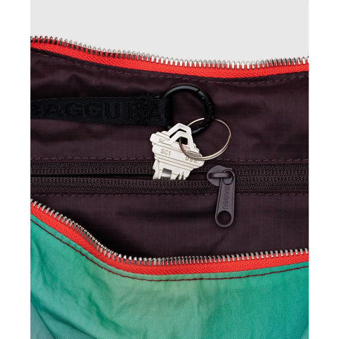 Medium Nylon Crescent Bag: Rain