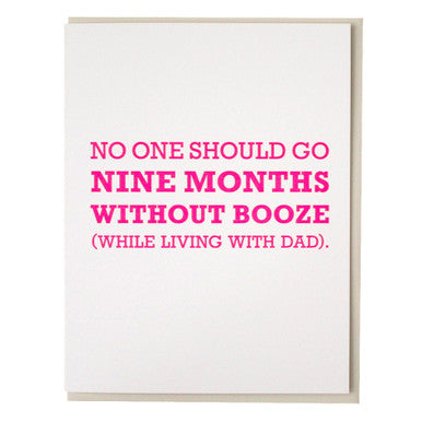 Nine Months Without Booze Card