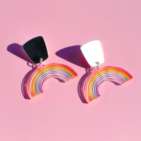 Clearly Rainbow Acrylic Earrings