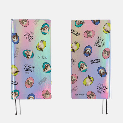 Candy Stripper: Random Dog & Cat (Aurora) Hobonichi Techo Weeks 2026 Planner
