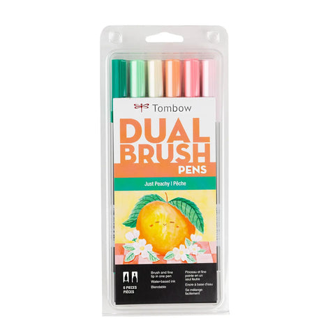 Just Peachy Dual Brush Pens, Set of 6