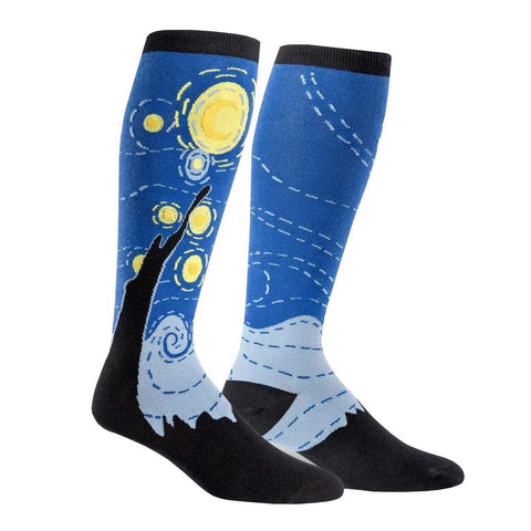 Starry Night Stretchy Knee High Socks