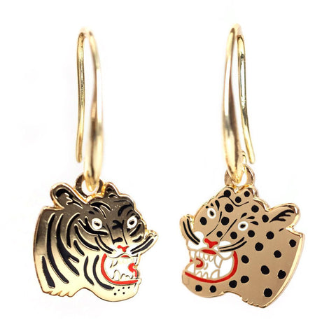 Tiger + Cheetah Earrings