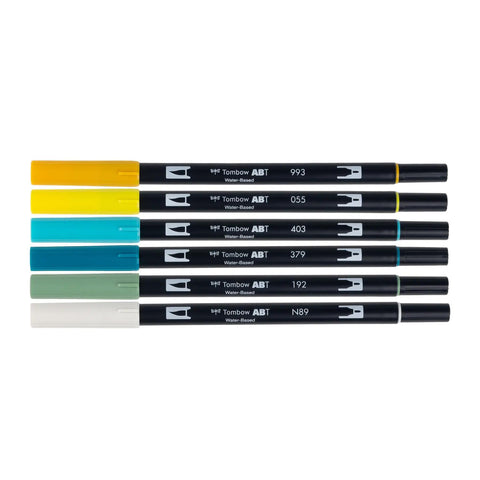 Lemon Squeezy Dual Brush Pens, Set of 6