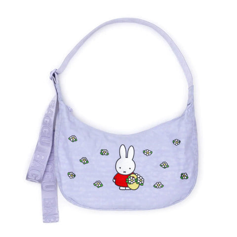 Medium Nylon Crescent Bag: Embroidered Miffy