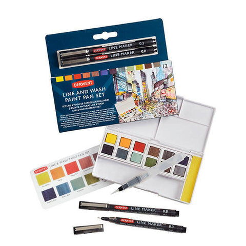 Derwent Line + Wash Paint Pan Set