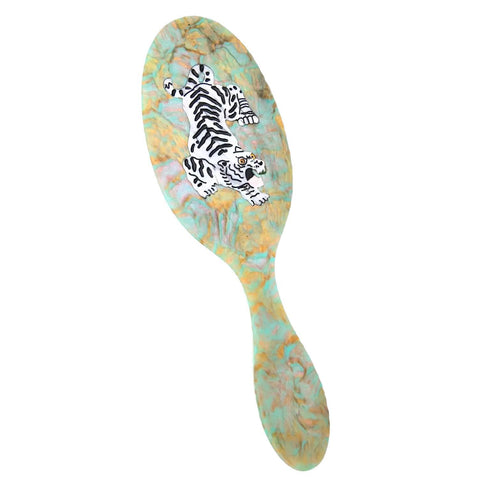 Tiger Hand-Painted Acetate Hair Brush