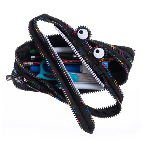 Black + Rainbow Monster Zipper Pouch