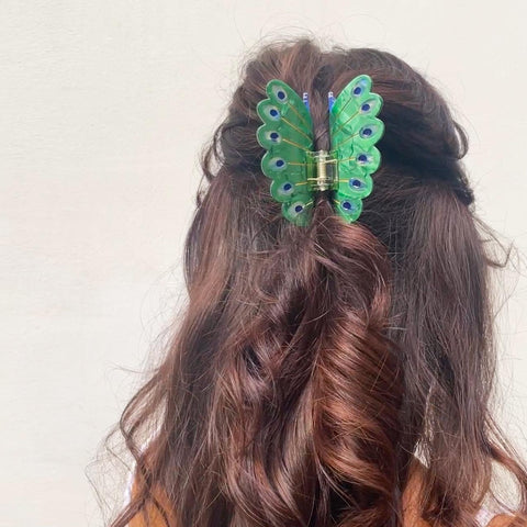 Peacock Hair Claw