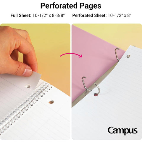 Campus College-Ruled Spiral Notebooks, Fresh Colors