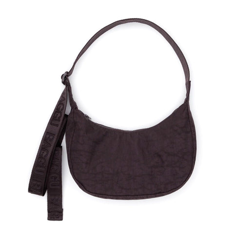 Small Nylon Crescent Bag: Chocolate Plum