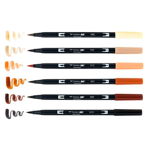 Portrait Dual Brush Pens, Set of 6